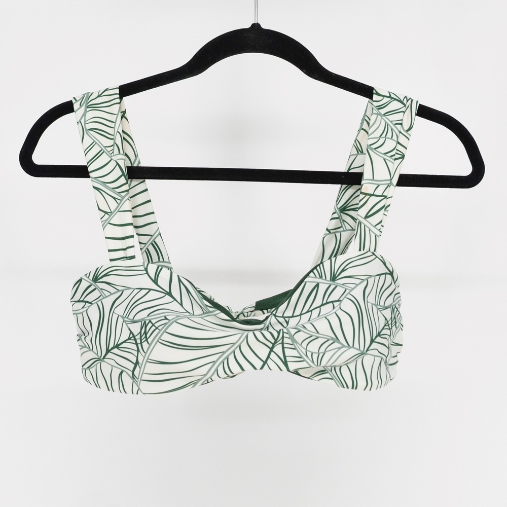 Palmacea Kiva Bathing Suit Swim Bikini Top Green Tropical Pattern